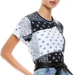 Alice + Olivia. Elina Bandana-Print Cotton T-Shirt size M